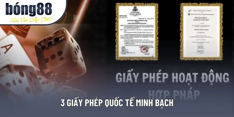 3 giấy phép quốc tế minh bạch